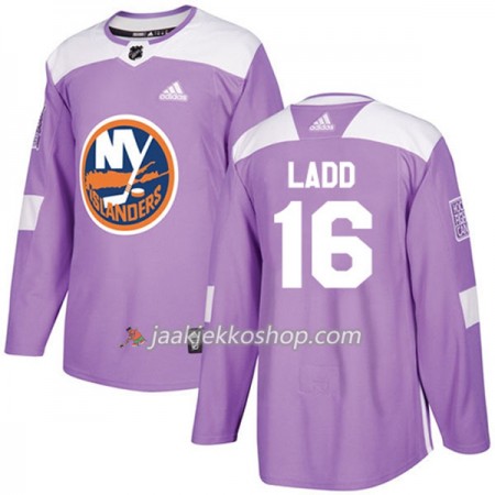 Miehille NHL New York Islanders Pelipaita Andrew Ladd 16 Adidas 2017-2018 Violetti Fights Cancer Practice Authentic